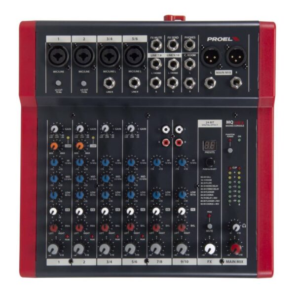 Proel MQ10FX - Mezcladora de Audio de 10 Canales con FX