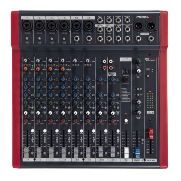 Proel MQ12USB - Mezcladora de Audio de 12 Canales con FX/USB